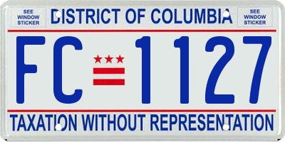 DC license plate FC1127