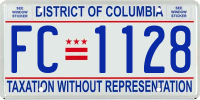 DC license plate FC1128