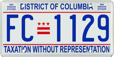 DC license plate FC1129