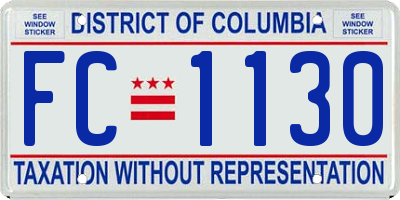 DC license plate FC1130