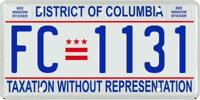 DC license plate FC1131