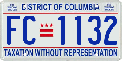 DC license plate FC1132