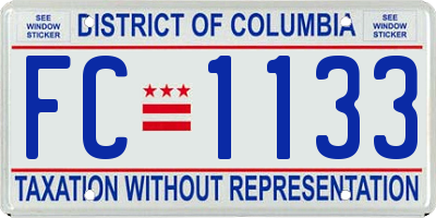 DC license plate FC1133