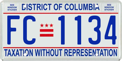 DC license plate FC1134