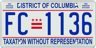 DC license plate FC1136