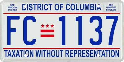 DC license plate FC1137