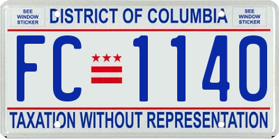 DC license plate FC1140