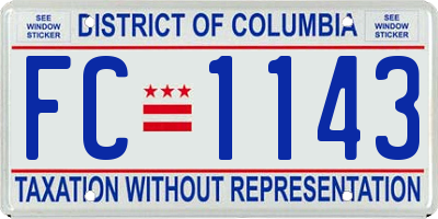 DC license plate FC1143