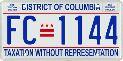 DC license plate FC1144