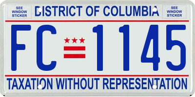 DC license plate FC1145