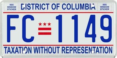 DC license plate FC1149