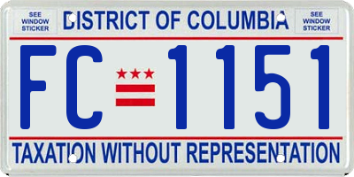 DC license plate FC1151