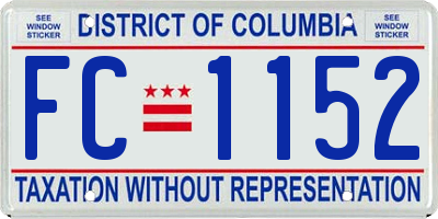 DC license plate FC1152