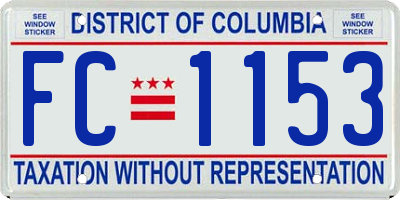 DC license plate FC1153