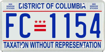 DC license plate FC1154