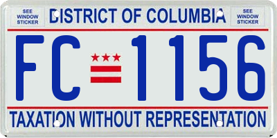 DC license plate FC1156