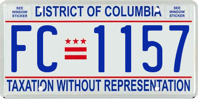 DC license plate FC1157