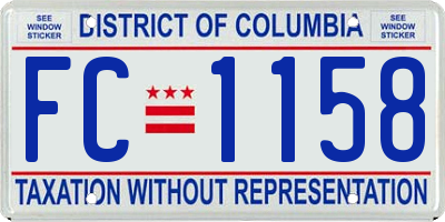 DC license plate FC1158