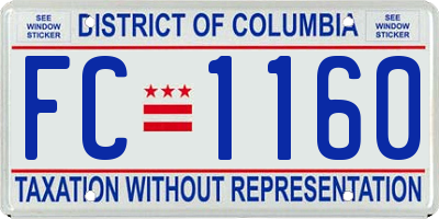 DC license plate FC1160