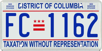 DC license plate FC1162