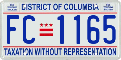 DC license plate FC1165