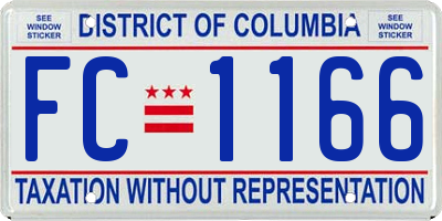 DC license plate FC1166