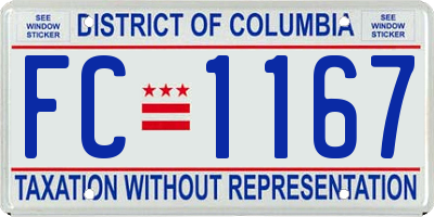 DC license plate FC1167