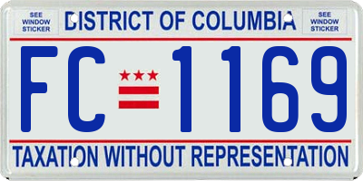 DC license plate FC1169