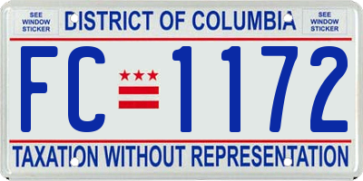 DC license plate FC1172