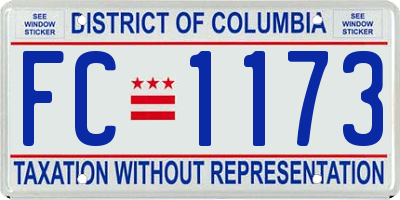 DC license plate FC1173