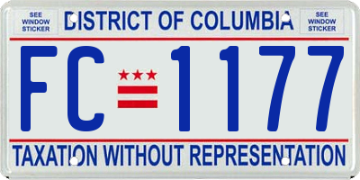 DC license plate FC1177