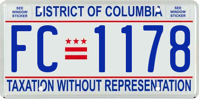 DC license plate FC1178