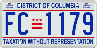 DC license plate FC1179