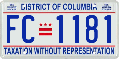 DC license plate FC1181