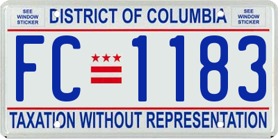 DC license plate FC1183