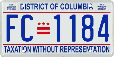 DC license plate FC1184