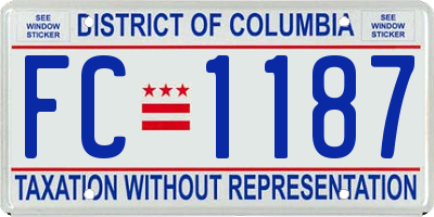 DC license plate FC1187