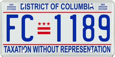 DC license plate FC1189