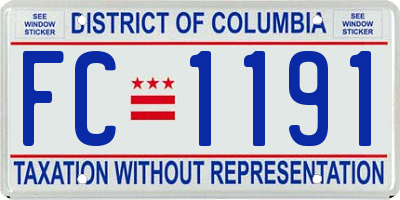 DC license plate FC1191