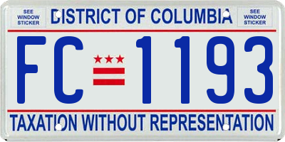 DC license plate FC1193