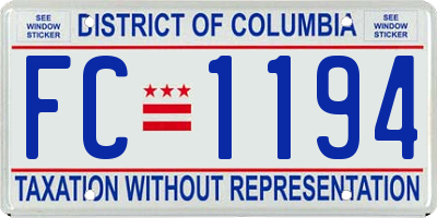 DC license plate FC1194