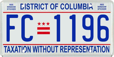 DC license plate FC1196