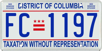 DC license plate FC1197