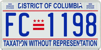 DC license plate FC1198