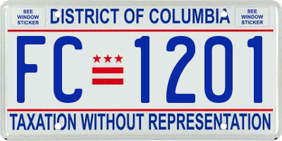 DC license plate FC1201