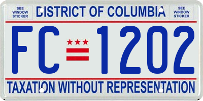 DC license plate FC1202