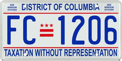 DC license plate FC1206