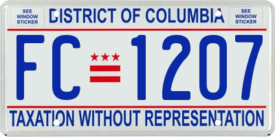 DC license plate FC1207