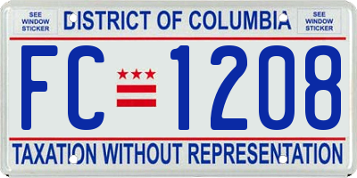 DC license plate FC1208