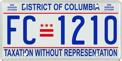 DC license plate FC1210